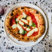 Margherita pizza on a plate