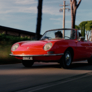 Red car in Tuscany